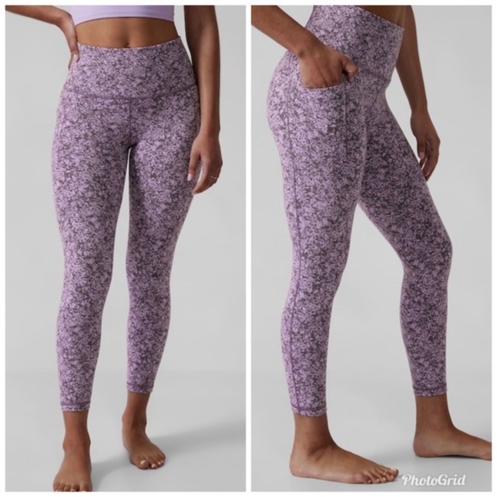 Athleta Textured Salutation Stash Pocket 7/8 Tight XS
